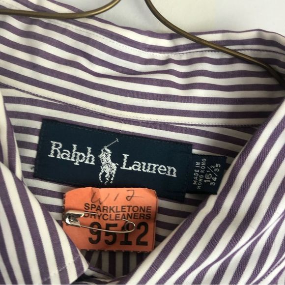 Ralph Lauren Men’s Button Down Shirt Pinstripe Long Sleeve Size 16.5 - Picture 3 of 4